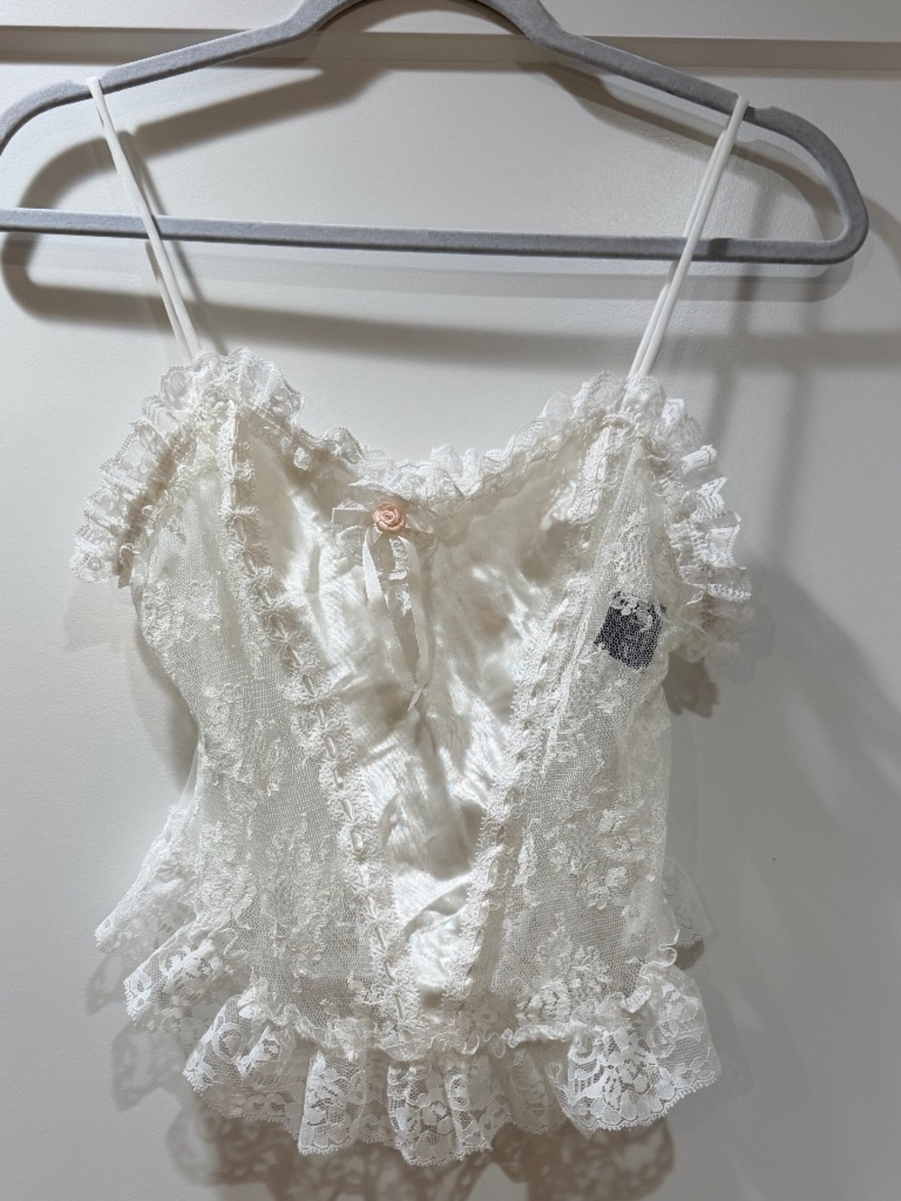 Bliss New York White Vintage Lace Tank Top Sleeveless Blouse Size XS S XS/S